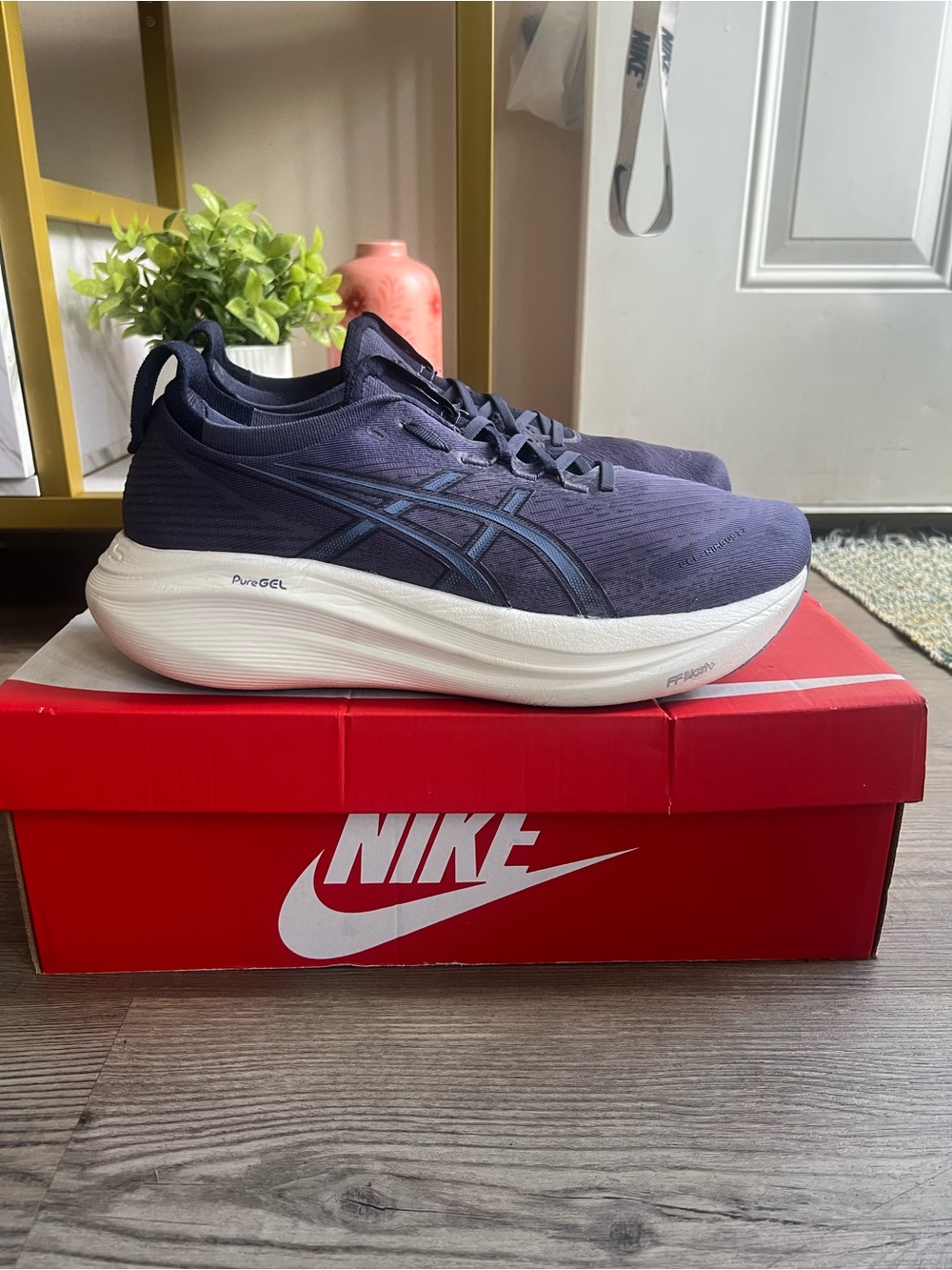 Asics Gel-Nimbus 27 Men’s Indigo Fog 1011B956 Wide - Picture 3 of 7